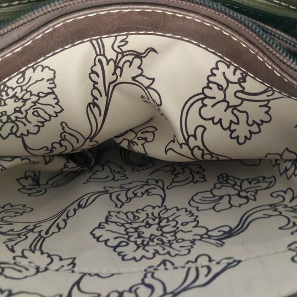 Teal and Brown Two Strap Shoulder Bag - Picture 10 of 10